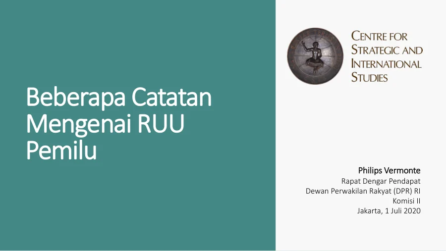 Sampul Beberapa Catatan Mengenai RUU Pemilu