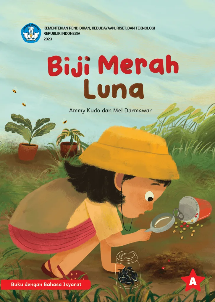 Sampul Biji Merah Luna (Edisi Buku dengan Bahasa Isyarat)