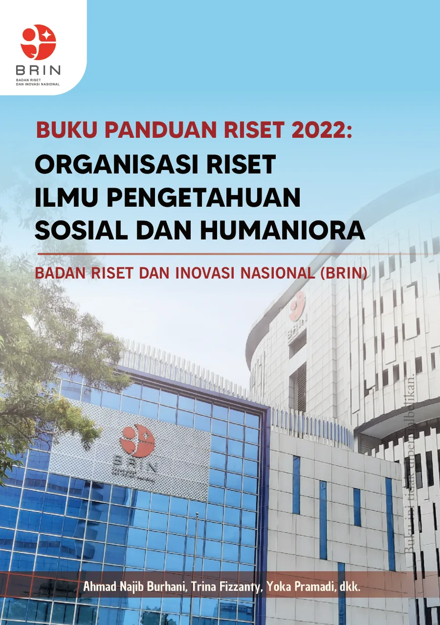 Sampul Buku Panduan Riset 2022: Organisasi Riset Ilmu Pengetahuan Sosial dan Humaniora