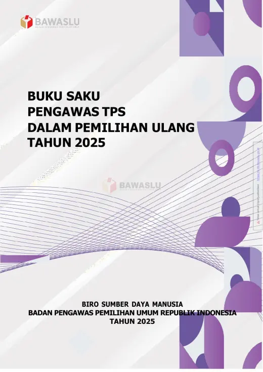 Sampul Buku Saku Pengawas TPS dalam Pemilihan Ulang Tahun 2025