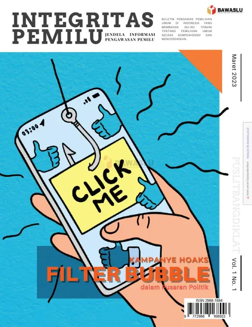 Sampul Buletin Integritas Pemilu Vol. 1 No. 1 (Kampanye Hoaks Filter Bubble dalam Pusaran Politik)