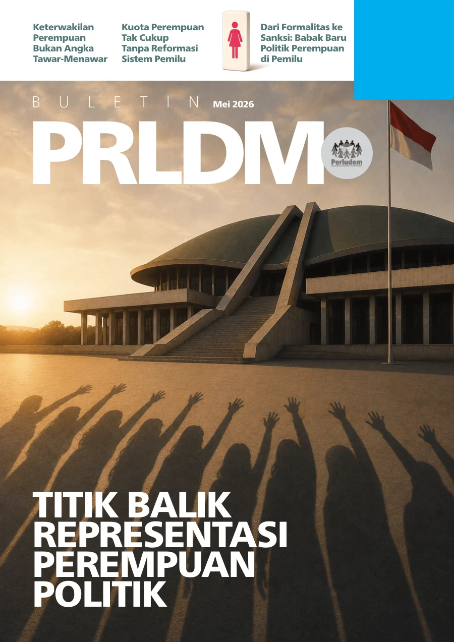 Sampul Buletin PRLDM "Titik Balik Representasi Perempuan Politik"