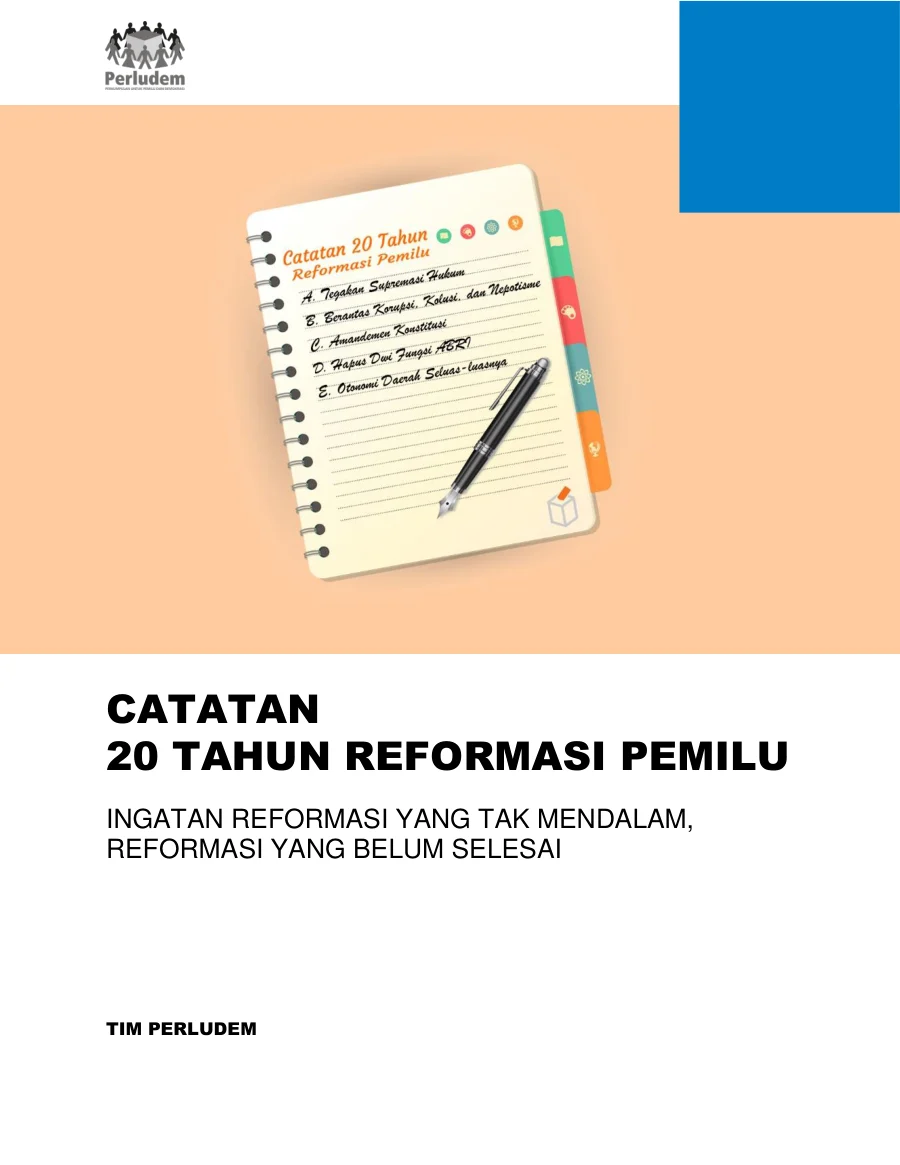 Sampul Catatan 20 Tahun Reformasi Pemilu