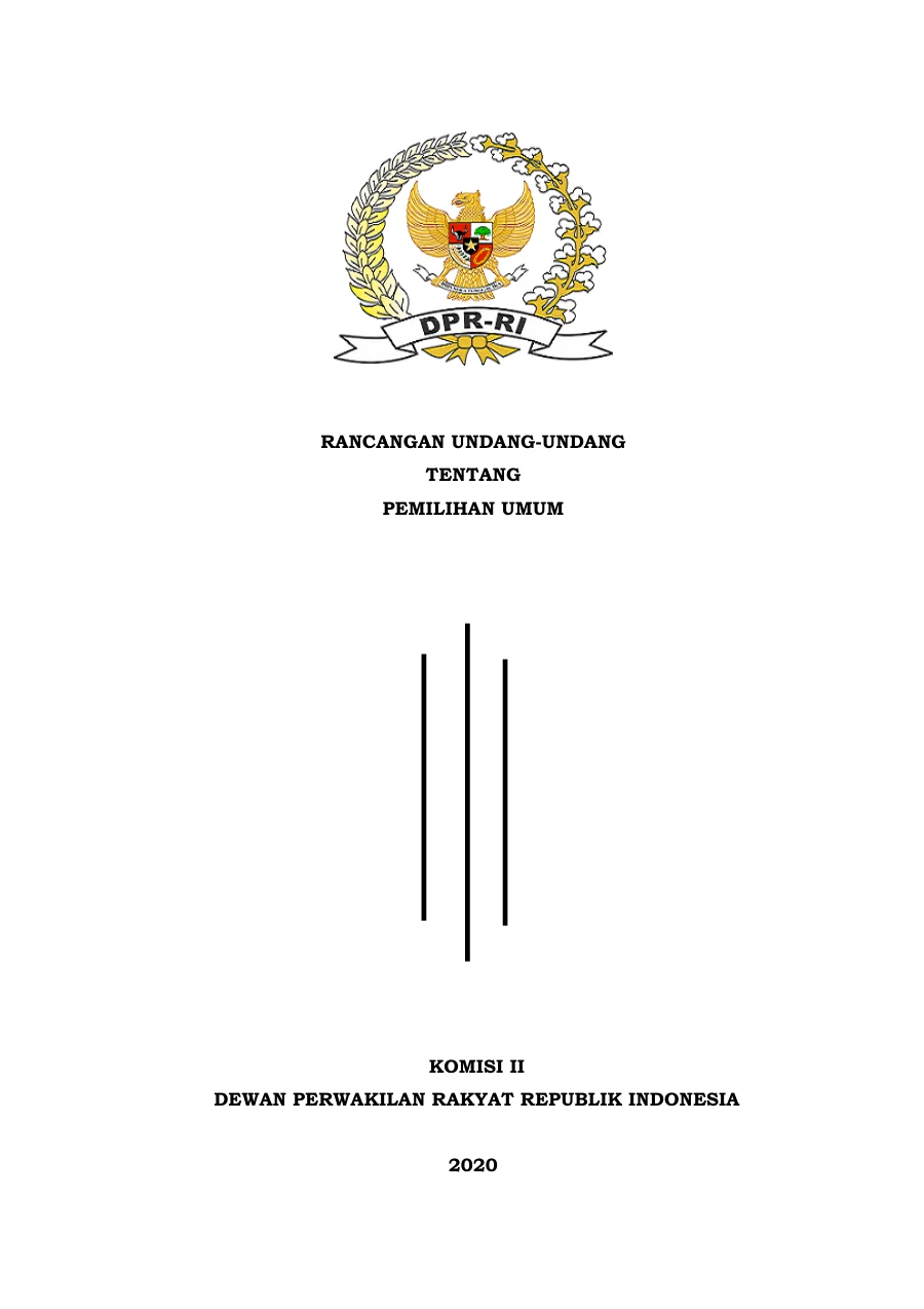 Sampul Draf RUU Pemilu Pemutakhiran 26 November 2020