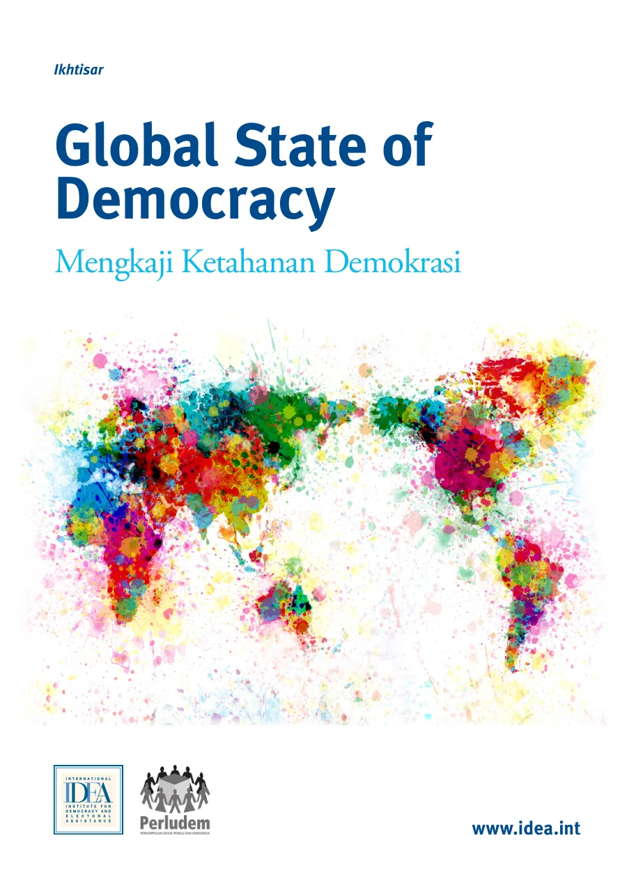 Sampul Global State of Democracy Mengkaji Ketahanan Demokrasi