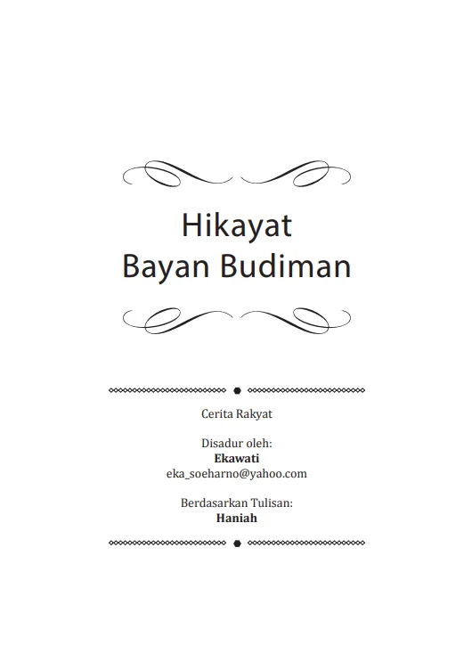 Sampul Hikayat Bayan Budiman