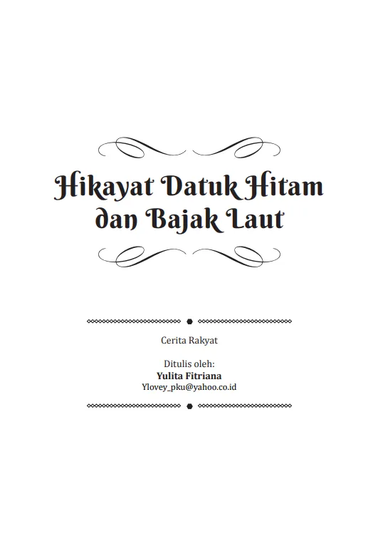 Sampul Hikayat Datuk Hitam dan Bajak Laut