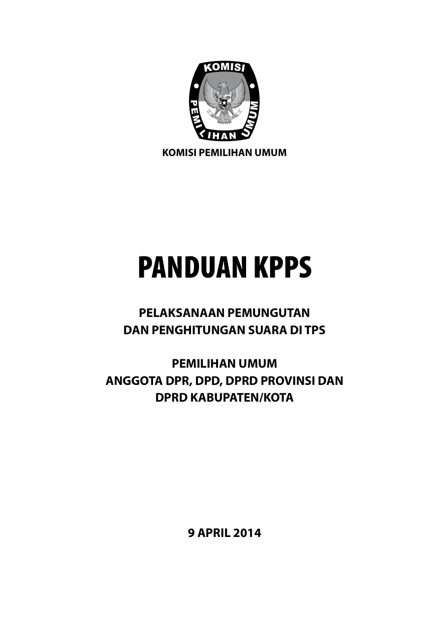 Sampul Juknis Pungut Hitung Pemilu 2014