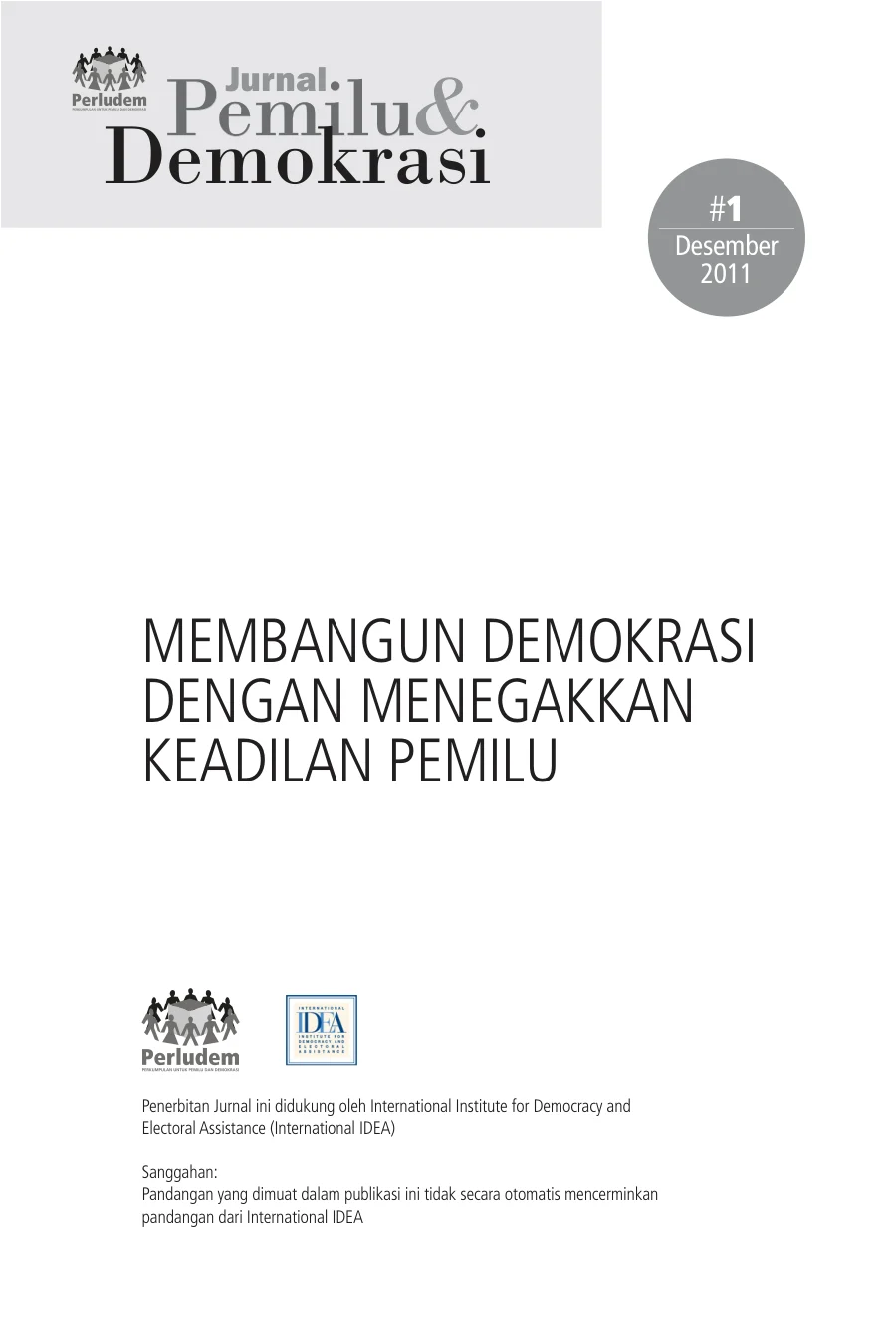 Sampul Jurnal 1 | Menuju Keadilan Pemilu