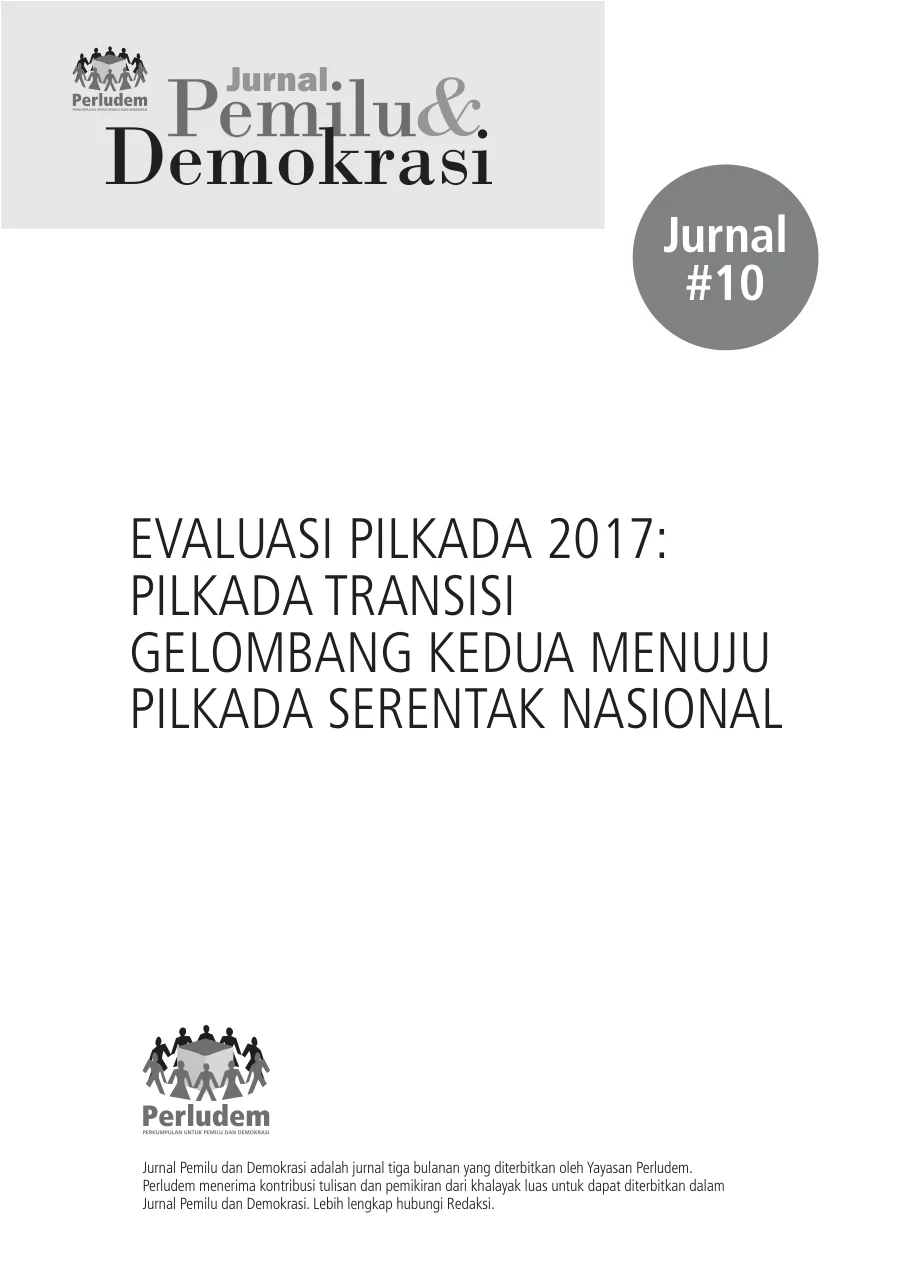 Sampul Jurnal 10 | Evaluasi Pilkada 2017: Pilkada Transisi Gelombang Kedua Menuju Pilkada Serentak Nasional