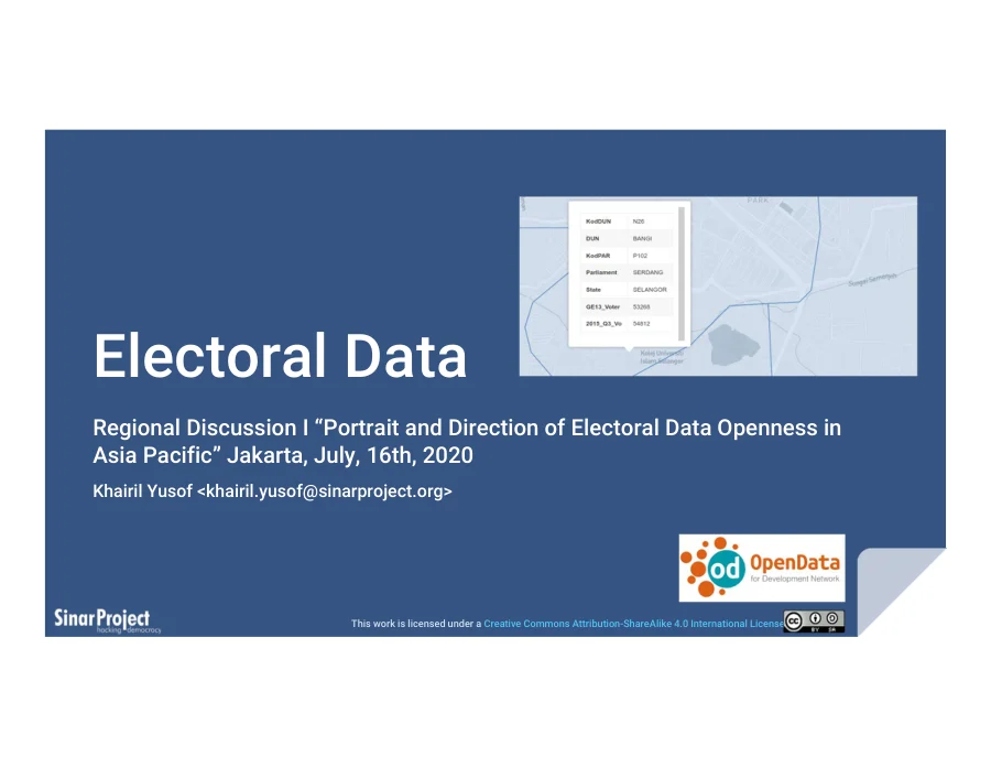 Sampul Materi Presentasi Regional Discussion Election Open Data Landscape in Southeast Asia