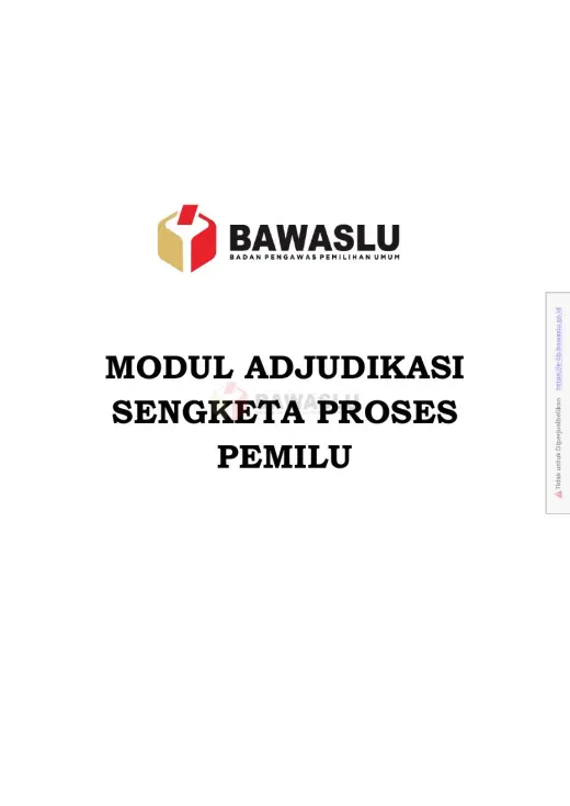 Sampul Modul Adjudikasi Sengketa Proses Pemilu