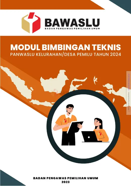 Sampul Modul Bimbingan Teknis Panwaslu Kelurahan/Desa Pemilu Tahun 2024