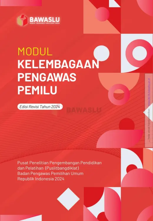 Sampul Modul Dasar Kelembagaan Pengawas Pemilu (Edisi Revisi Tahun 2024)