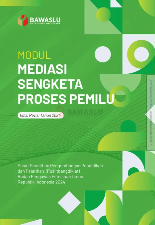 Sampul Modul Mediasi Sengketa Proses Pemilu (Edisi Revisi Tahun 2024)