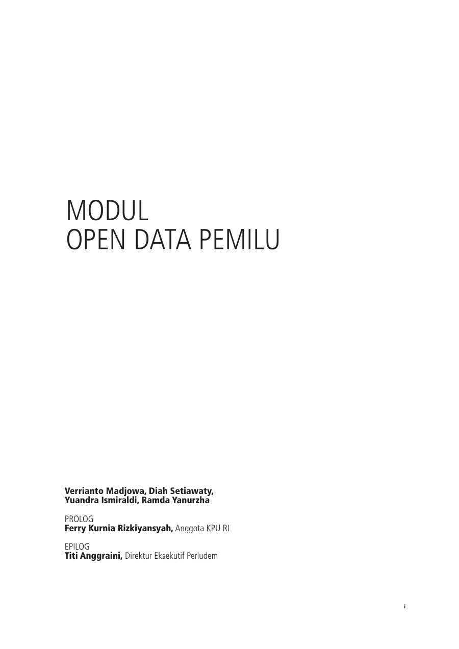 Sampul Modul Open Data Pemilu