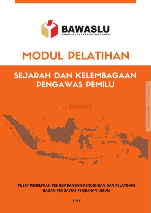 Sampul Modul Pelatihan Sejarah dan Kelembagaan Pengawas Pemilu