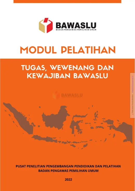 Sampul Modul Pelatihan Tugas, Wewenang dan Kewajiban Bawaslu