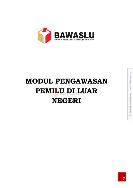 Sampul Modul Pengawasan Pemilu di Luar Negeri