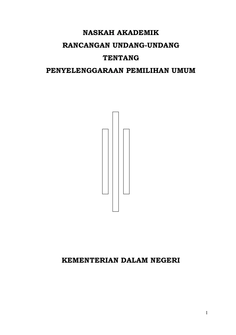 Sampul Naskah Akademik RUU Penyelenggaraan Pemilu versi Pemerintah