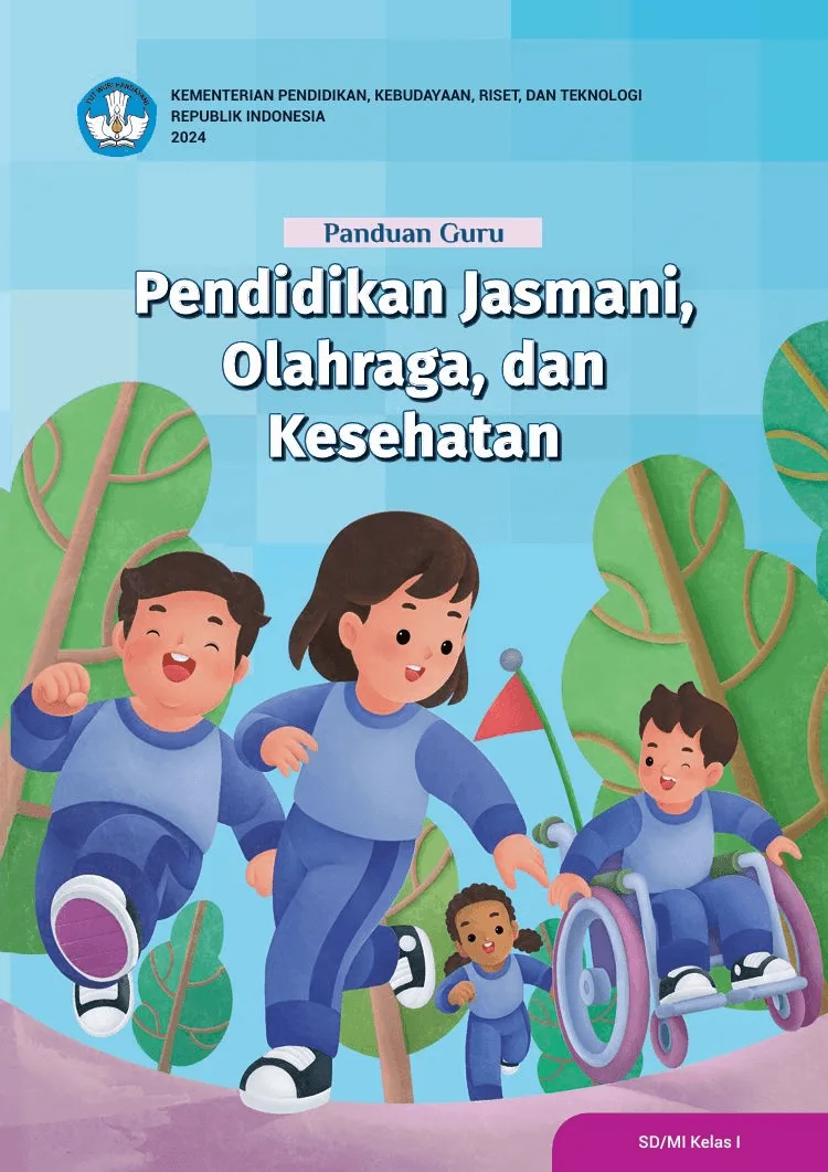 Sampul Panduan Guru Pendidikan Jasmani, Olahraga, dan Kesehatan untuk SD/MI Kelas I