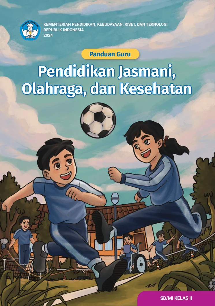 Sampul Panduan Guru Pendidikan Jasmani, Olahraga, dan Kesehatan untuk SD/MI Kelas II