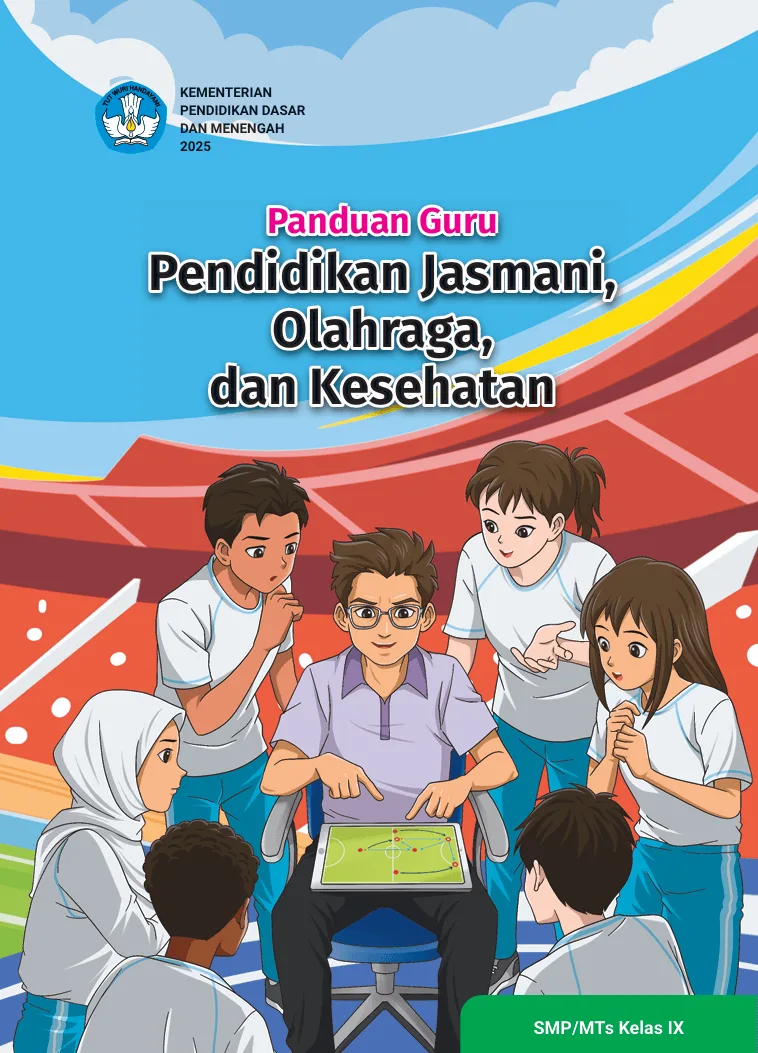 Sampul Panduan Guru Pendidikan Jasmani, Olahraga, dan Kesehatan untuk SMP/MTs Kelas IX