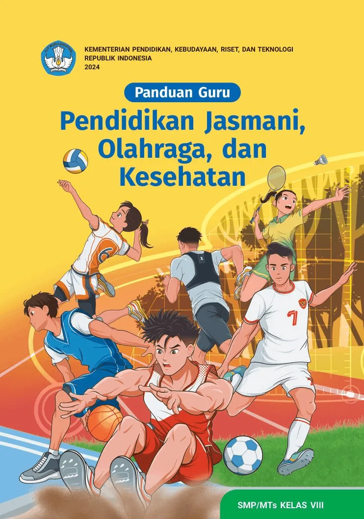 Sampul Panduan Guru Pendidikan Jasmani, Olahraga, dan Kesehatan untuk SMP/MTs Kelas VIII