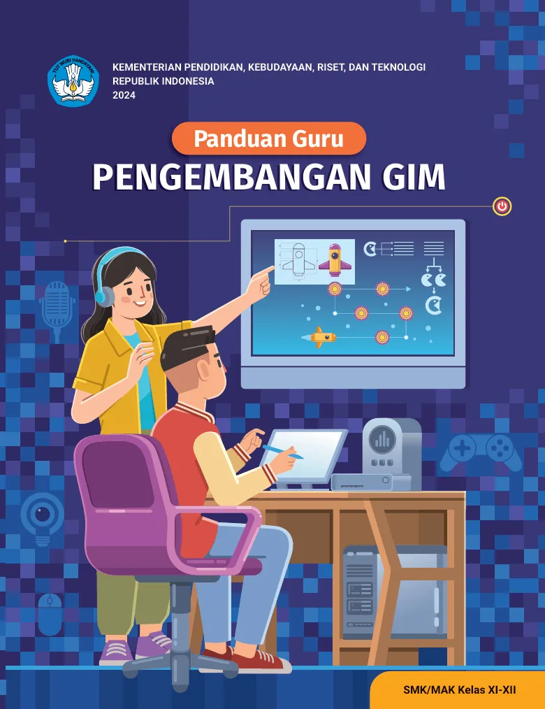 Sampul Panduan Guru Pengembangan Gim untuk SMK/MAK Kelas XI-XII