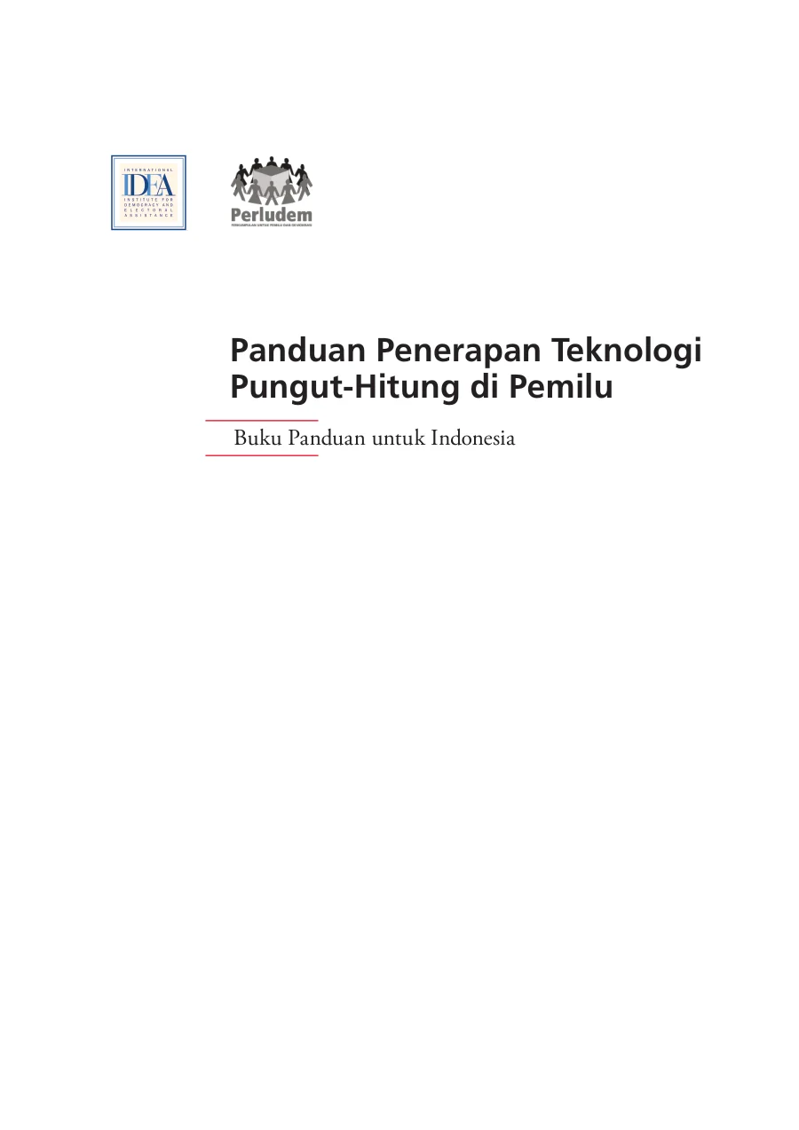 Sampul Panduan Penerapan Teknologi Pungut-Hitung di Pemilu: Buku Panduan untuk Indonesia
