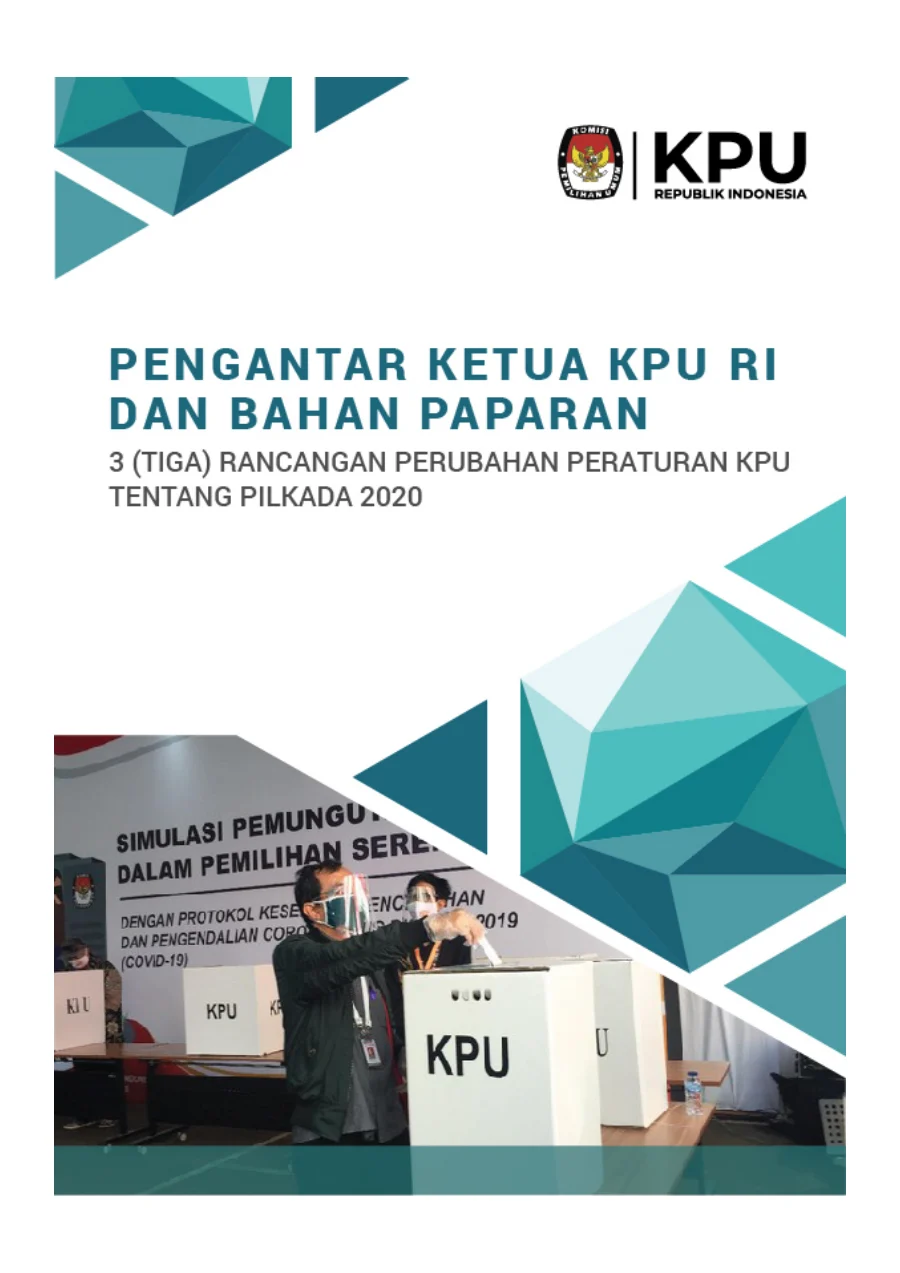 Sampul Paparan KPU di Rapat Dengar Pendapat (RDP) DPR tentang Rancangan Perubahan PKPU Pilkada 2020