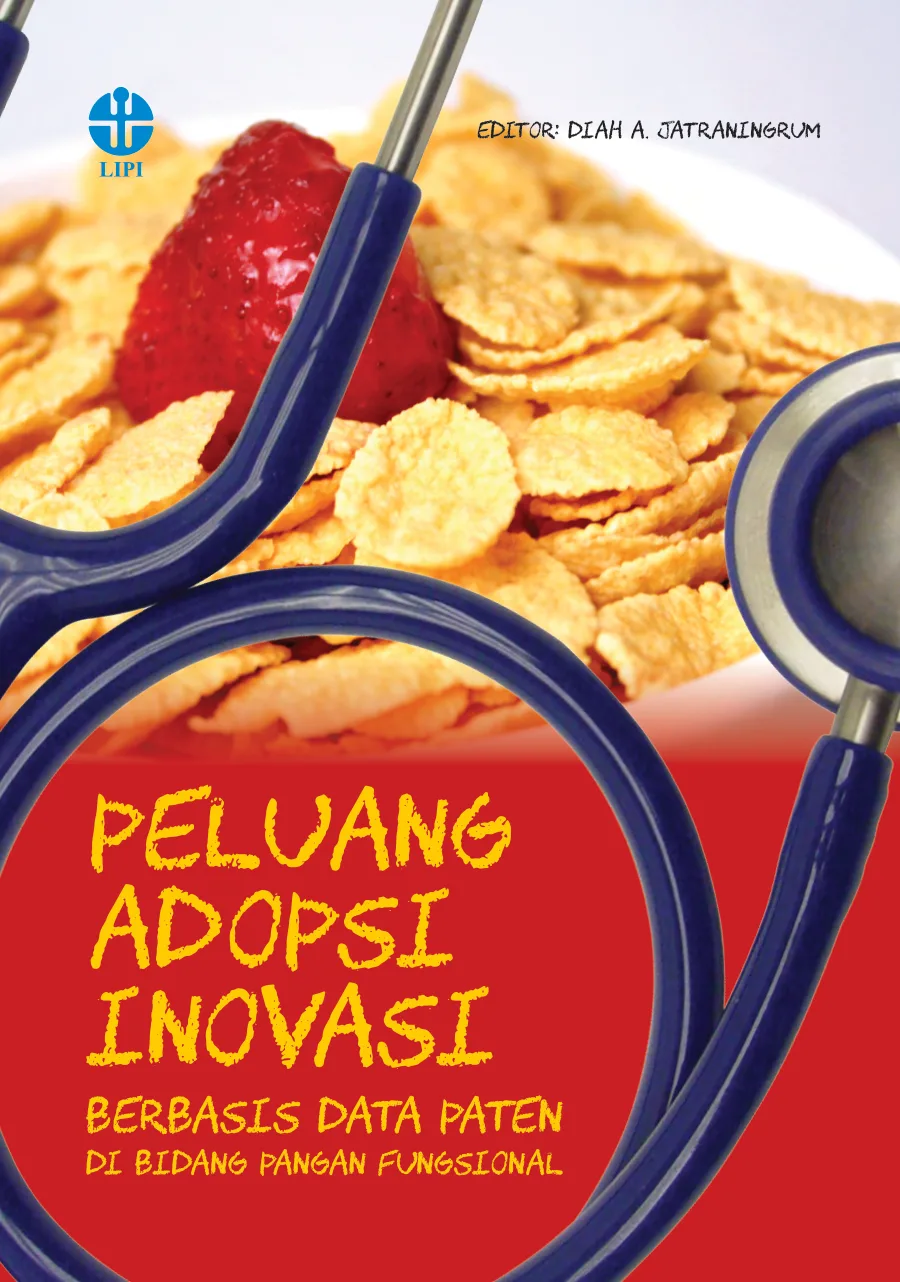 Sampul buku Peluang Adopsi Inovasi Berbasis Data Paten di Bidang Pangan Fungsional
