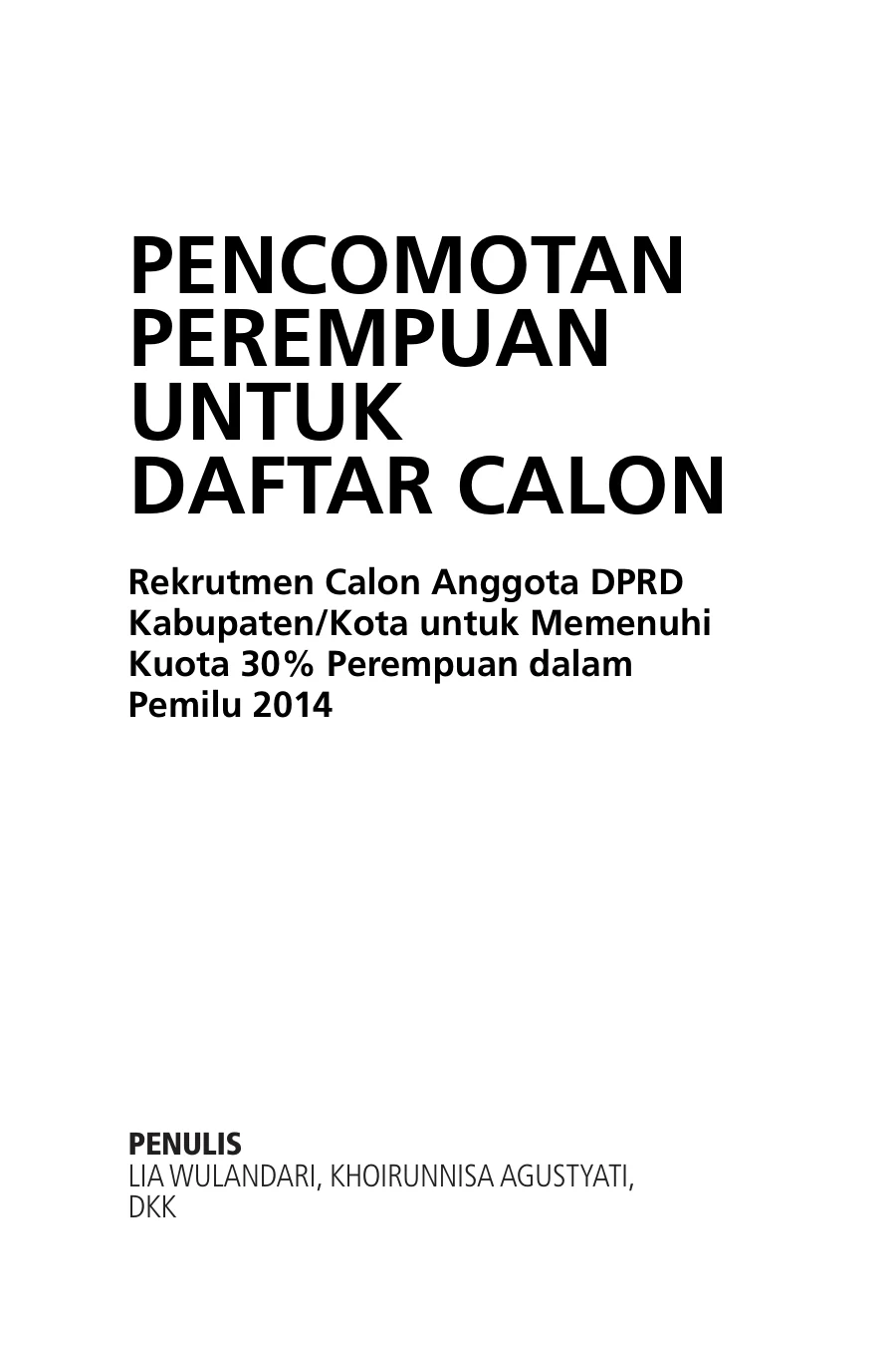 Sampul Pencomotan Perempuan untuk Daftar Calon