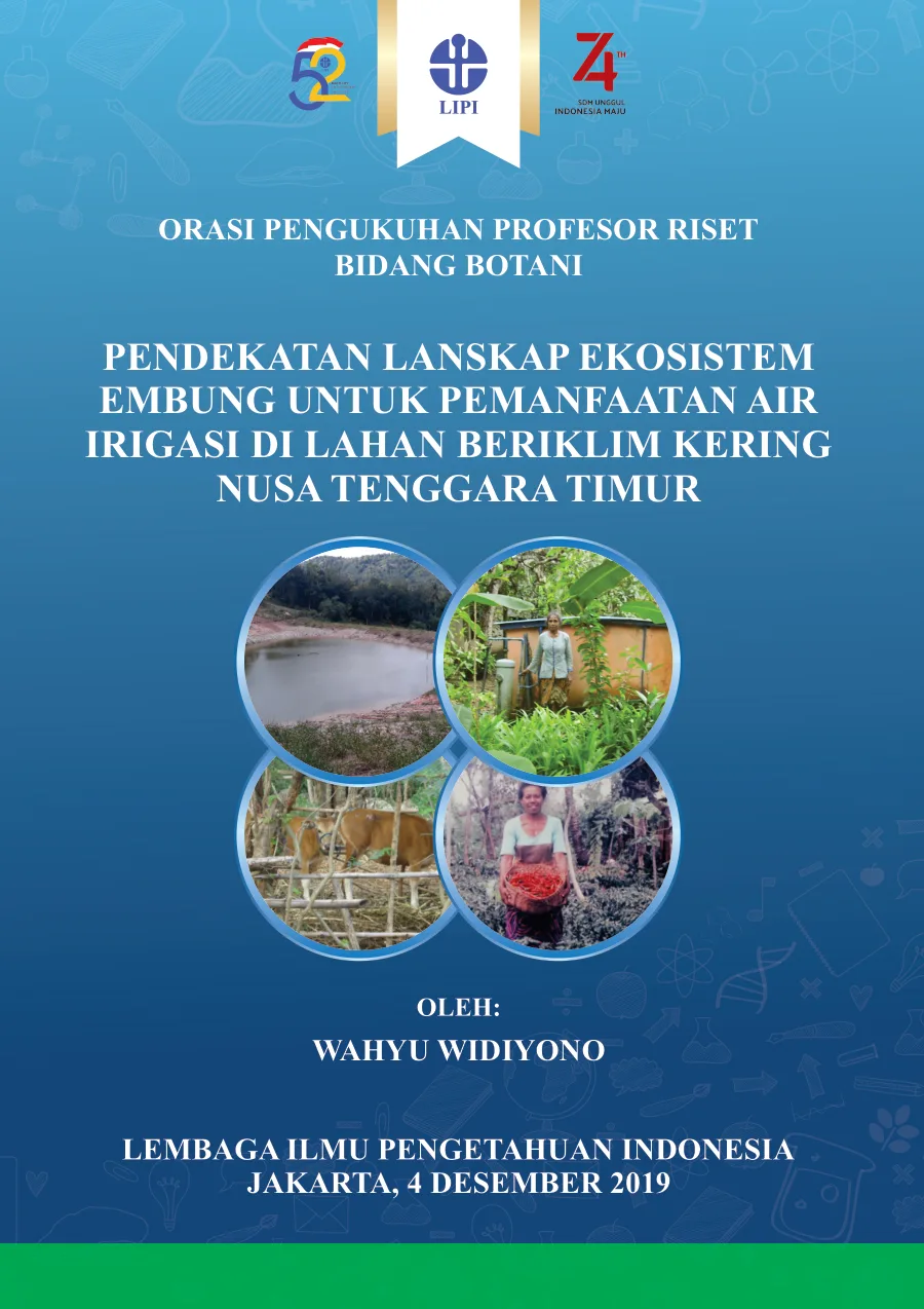 Sampul Pendekatan lanskap ekosistem embung untuk pemanfaatan air irigasi di lahan beriklim kering Nusa Tenggara Timur