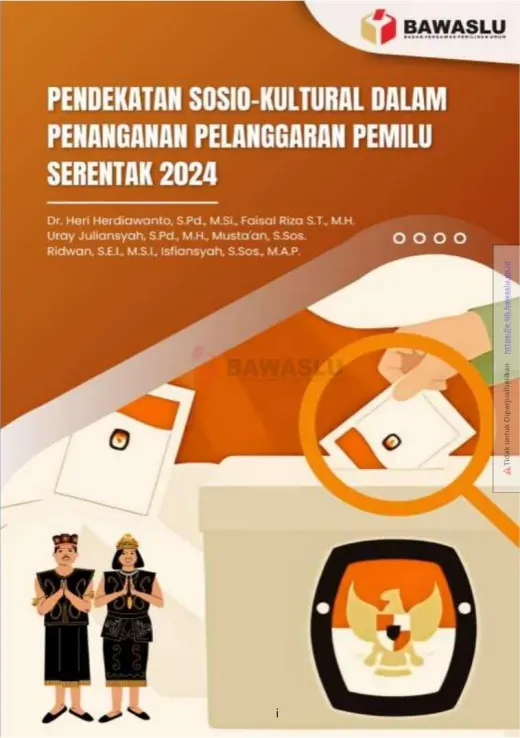 Sampul Pendekatan Sosio-Kultural dalam Penanganan Pelanggaran Pemilu Serentak 2024