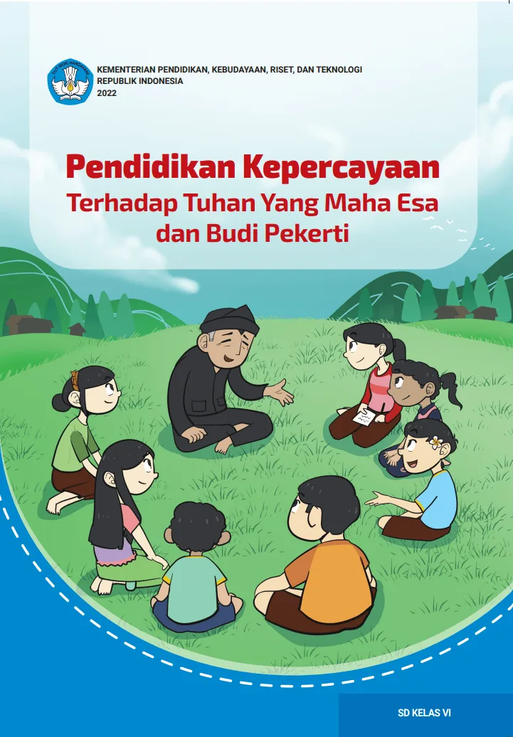 Sampul Pendidikan Kepercayaan Terhadap Tuhan Yang Maha Esa dan Budi Pekerti untuk SD Kelas VI