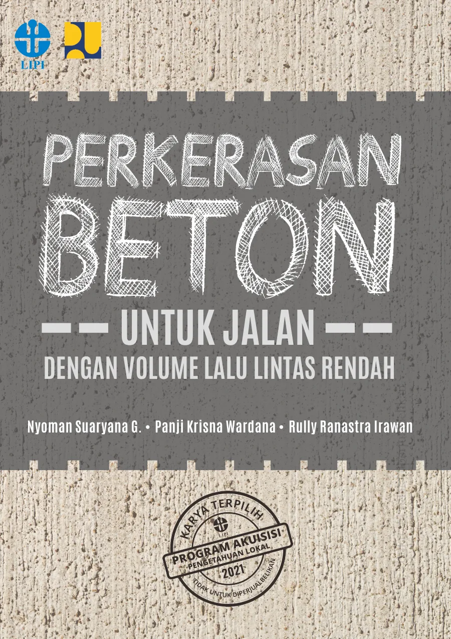 Sampul Perkerasan Beton untuk Jalan dengan Volume Lalu Lintas Rendah