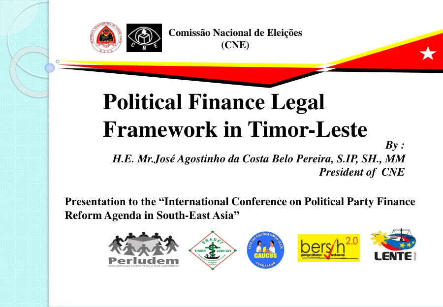 Sampul Presentation Material Political Party Finance Reform Agenda in Timor Leste