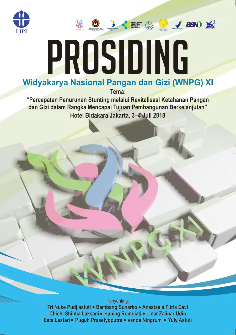 Sampul Prosiding Widyakarya Nasional Pangan dan Gizi WNPG XI: Percepatan Penurunan Stunting melalui Revitalisasi Ketahanan Pangan dan Gizi dalam Rangka Mencapai Tujuan Pembangunan Berkelanjutan