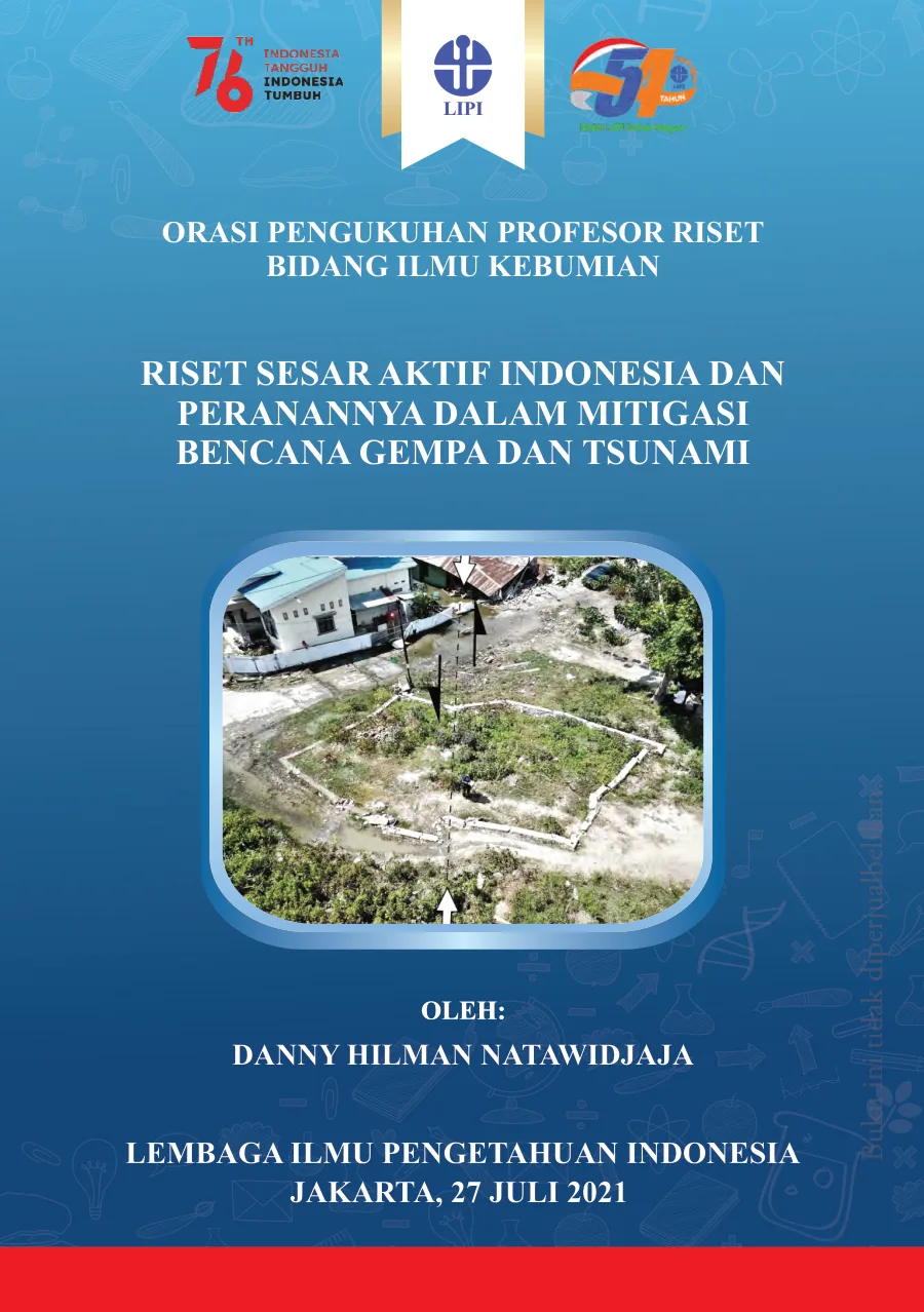 Sampul Riset Sesar Aktif Indonesia dan Peranannya dalam Mitigasi Bencana Gempa dan Tsunami