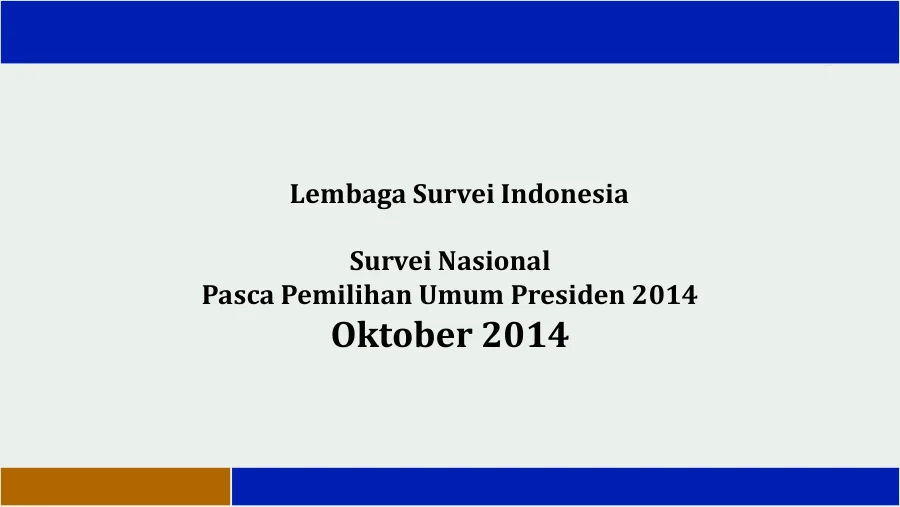 Sampul Survei Nasional Pasca Pemilihan Umum Presiden 2014 LSI-IFES