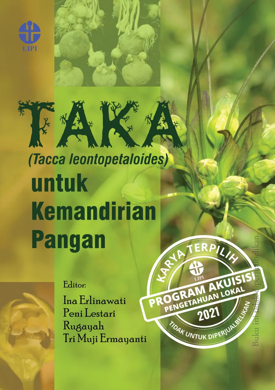Sampul buku Taka Tacca leontopetaloides untuk Kemandirian Pangan